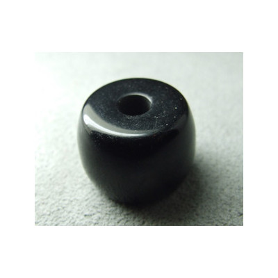 Perle synthétique tonneau 19x15mm - Noir (x1)