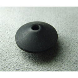 Perle synthétique toupie plate 18x10mm - Noir mat (x1)