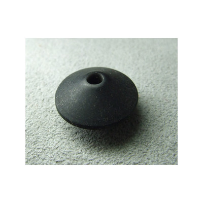 Perle synthétique toupie plate 18x10mm - Noir mat (x1)