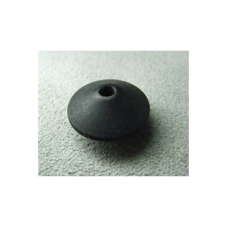 Perle synthétique toupie plate 18x10mm - Noir mat (x1)