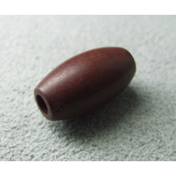 Perle synthétique olivette 16x8mm Trou 3mm - Chocolat (x1)