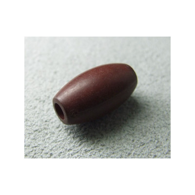 Perle synthétique olivette 16x8mm Trou 3mm - Chocolat (x1)