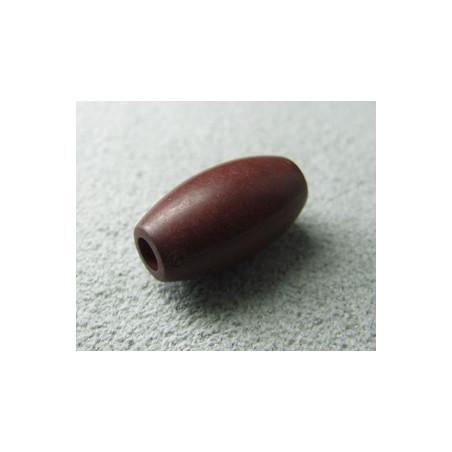 Perle synthétique olivette 16x8mm Trou 3mm - Chocolat (x1)