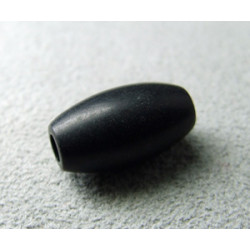 Perle synthétique olivette 16x8mm Trou 3mm - Noir (x1)