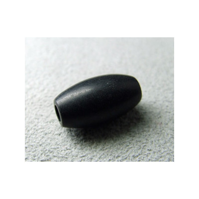 Perle synthétique olivette 16x8mm Trou 3mm - Noir (x1)