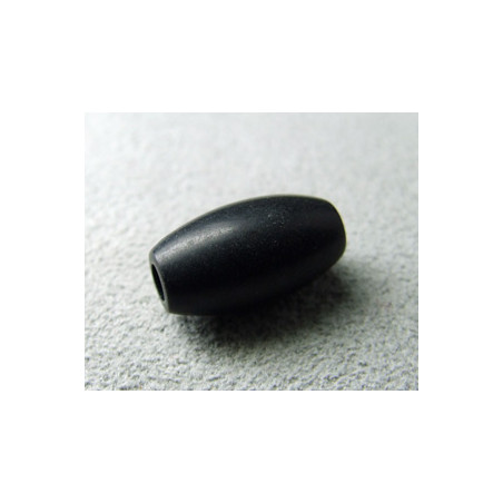 Perle synthétique olivette 16x8mm Trou 3mm - Noir (x1)
