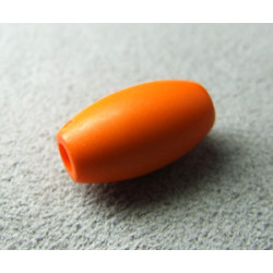 Perle synthétique olivette 16x8mm Trou 3mm - Orange (x1)