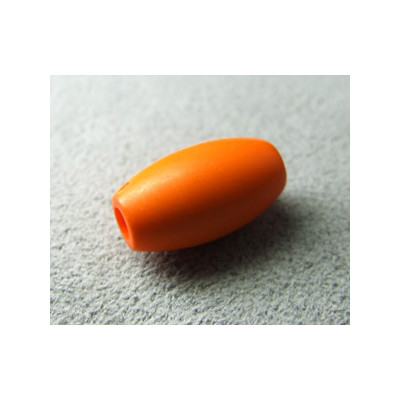 Perle synthétique olivette 16x8mm Trou 3mm - Orange (x1)