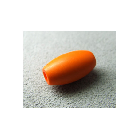 Perle synthétique olivette 16x8mm Trou 3mm - Orange (x1)