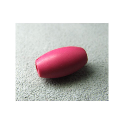 Perle synthétique olivette 16x8mm Trou 3mm - Fuschia (x1)