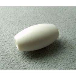 Perle synthétique olivette 16x8mm Trou 3mm - Blanc (x1)