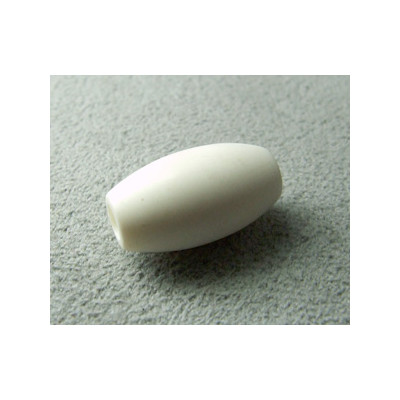 Perle synthétique olivette 16x8mm Trou 3mm - Blanc (x1)