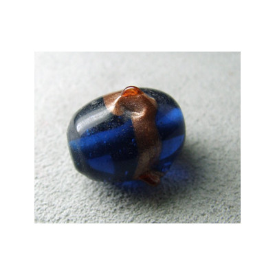 Perle à la lampe olive ailée 18mm - Cobalt (x1)