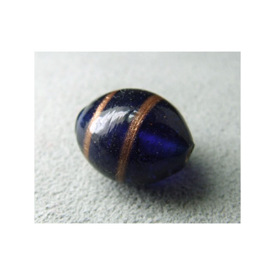 Perle à la lampe olive 16mm - Cobalt (x1)