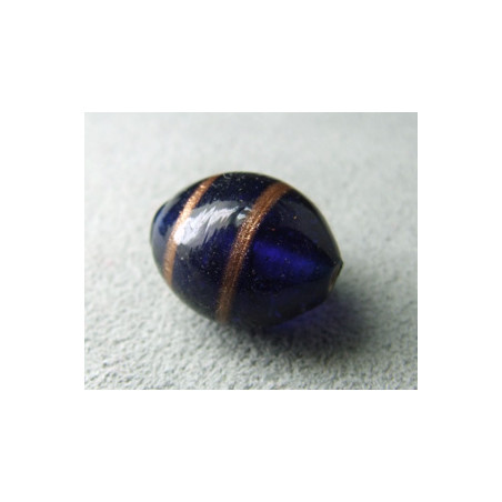Perle à la lampe olive 16mm - Cobalt (x1)