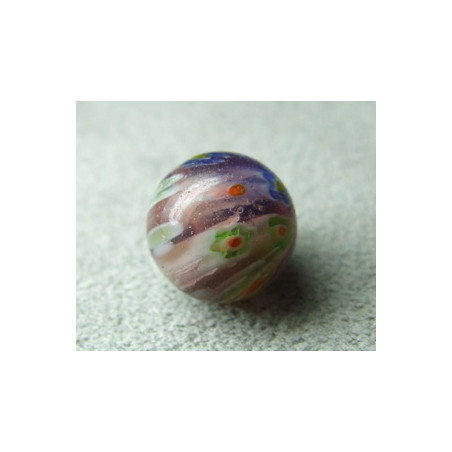 Perle en verre Millefiori 11mm Amethyst (x1)