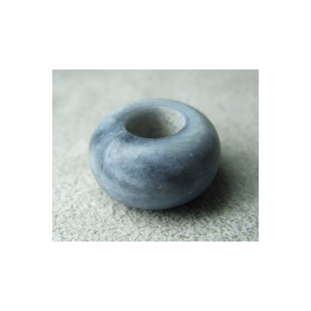 Perle synthétique rondelle Buna Cord 18x10mm Trou 8mm - Marbré gris mat (x1)