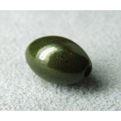Perle synthétique olive 14x9mm Olivine (x1)