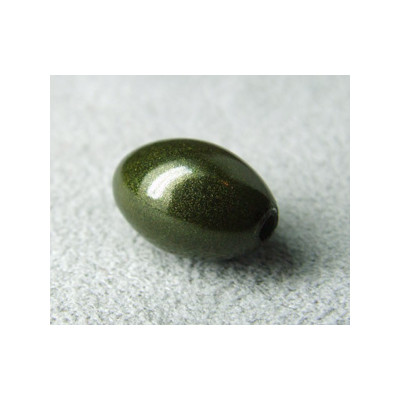 Perle synthétique olive 14x9mm Olivine (x1) Perle synthétique olive 14x9mm Olivine (x1)