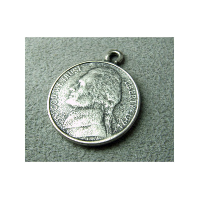 Breloque Argenté Pièce 25x20mm (X1) Breloque Argenté Pièce 25x20mm (X1)