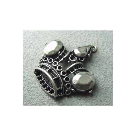 Breloque Argenté Couronne 30mm (x1)