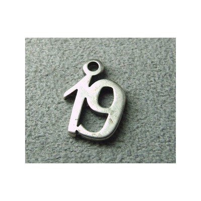 Breloque "19" 15x11mm (x1)