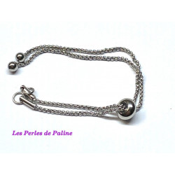 Chaine Bracelet réglable Vieil Argent 12cm (X1)