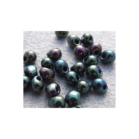 DP-0453 Drops 3.4mm Miyuki Metallic Green Iris (=DB007) (x boite de 10gr) 