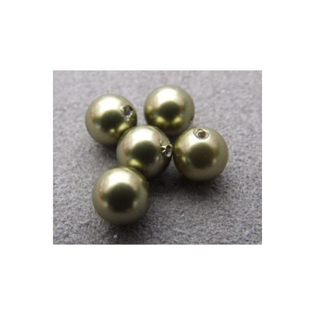 Perle ronde nacrée Swarovski 6mm Light Green (x10)