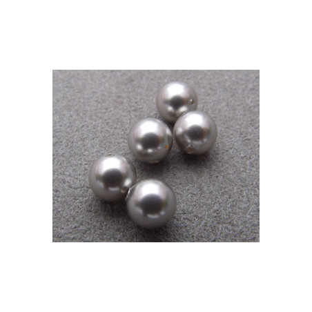 Perle ronde nacrée Swarovski 6mm Light Grey (x10)