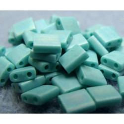 TL-0412FR Tilas Bead 5mm Matte Op Turquoise Green AB (=DB878) (x boite de 5gr)