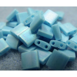 TL-0413FR Tilas Bead 5mm Matte Op Turquoise Blue AB (=DB879) (x 5gr)