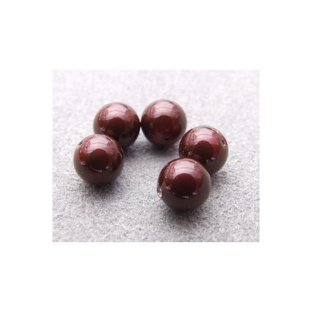 Perle ronde nacrée Swarovski 6mm Maroon (x10)