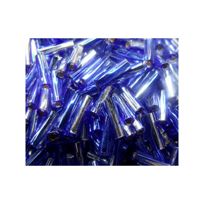 BGL-6TW-3934 Bugles Twistés Miyuki 6mm S/L Clear Cobalt (x boite de 10gr)