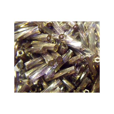 BGL-12TW-1285 Bugles Twistés Miyuki 12mm Gold Ant Tr Amethyst (x10gr)