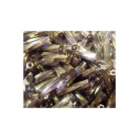 BGL-12TW-1285 Bugles Twistés Miyuki 12mm Gold Ant Tr Amethyst (x10gr)