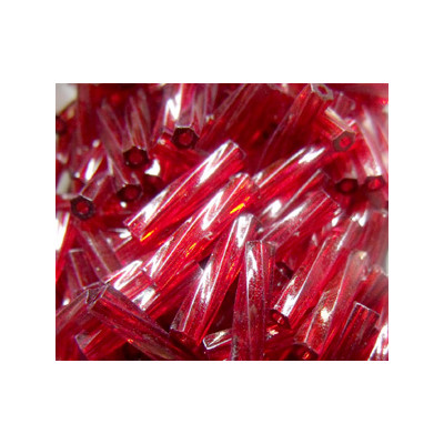 BGL-12TW-1716 Bugles Twistés Miyuki 12mm Dyed Tr Cranberry (x10gr)