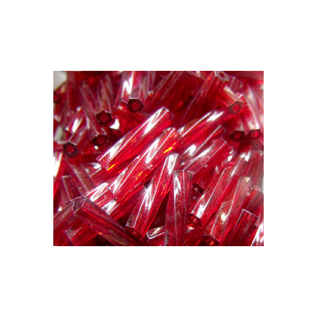 BGL-12TW-1716 Bugles Twistés Miyuki 12mm Dyed Tr Cranberry (x10gr)
