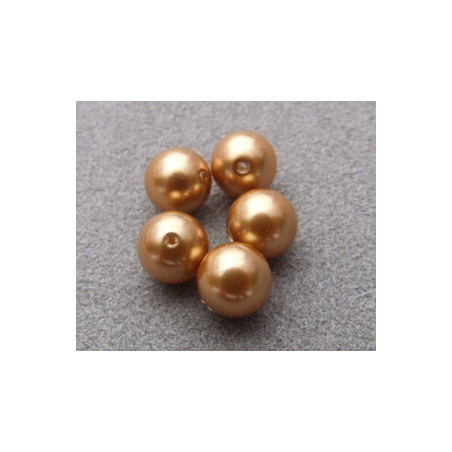 Perle ronde nacrée Swarovski 6mm Bright Gold (x10)