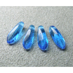 Dague en verre de Bohême 3x11mm - Capri Blue (x30)