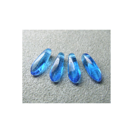 Dague en verre de Bohême 3x11mm - Capri Blue (x30)