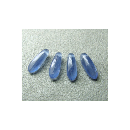Dague en verre de Bohême 3x11mm - Milky Montana Blue (x30)