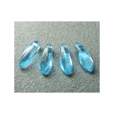 Dague en verre de Bohême 3x11mm - Aquamarine (x30)