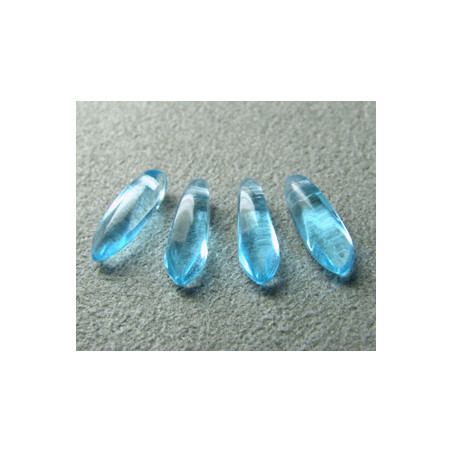 Dague en verre de Bohême 3x11mm - Aquamarine (x30)