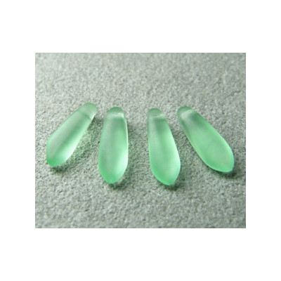 Dague en verre de Bohême 3x11mm - Chrysolite Frosted (x30)