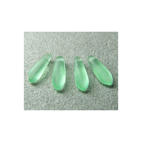 Dague en verre de Bohême 3x11mm - Chrysolite Frosted (x30)