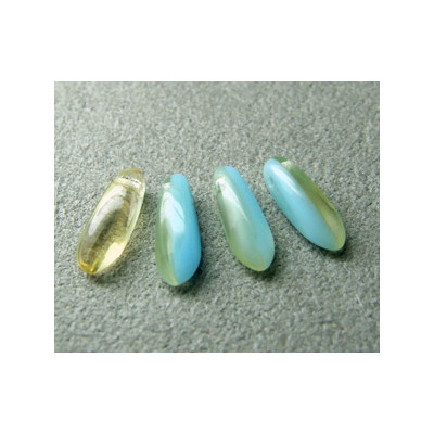 Dague en verre de Bohême 3x11mm - Turquoise Blue Light Topaz Combo (x30)