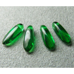 Dague en verre de Bohême 3x11mm - Green Emerald (x30)