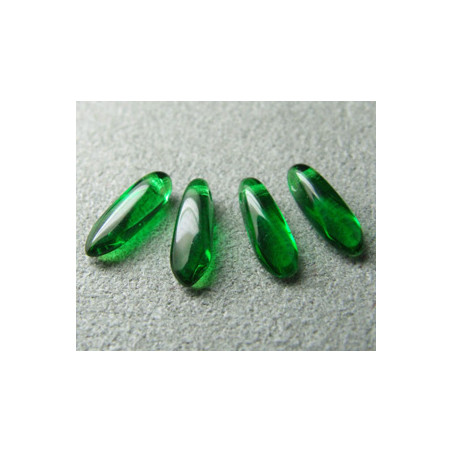 Dague en verre de Bohême 3x11mm - Green Emerald (x30)