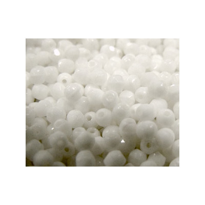 Facettes de Bohême 3mm Blanc Opaque - 14813 (x100) Facettes de Bohême 3mm Blanc Opaque - 14813 (x100)